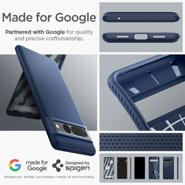 Купить Чехол Spigen Liquid Air (ACS04724) для Google Pixel 7 Pro (Navy Blue) 1209651